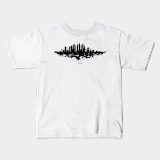 New York Skyline Watercolor Black and White Kids T-Shirt